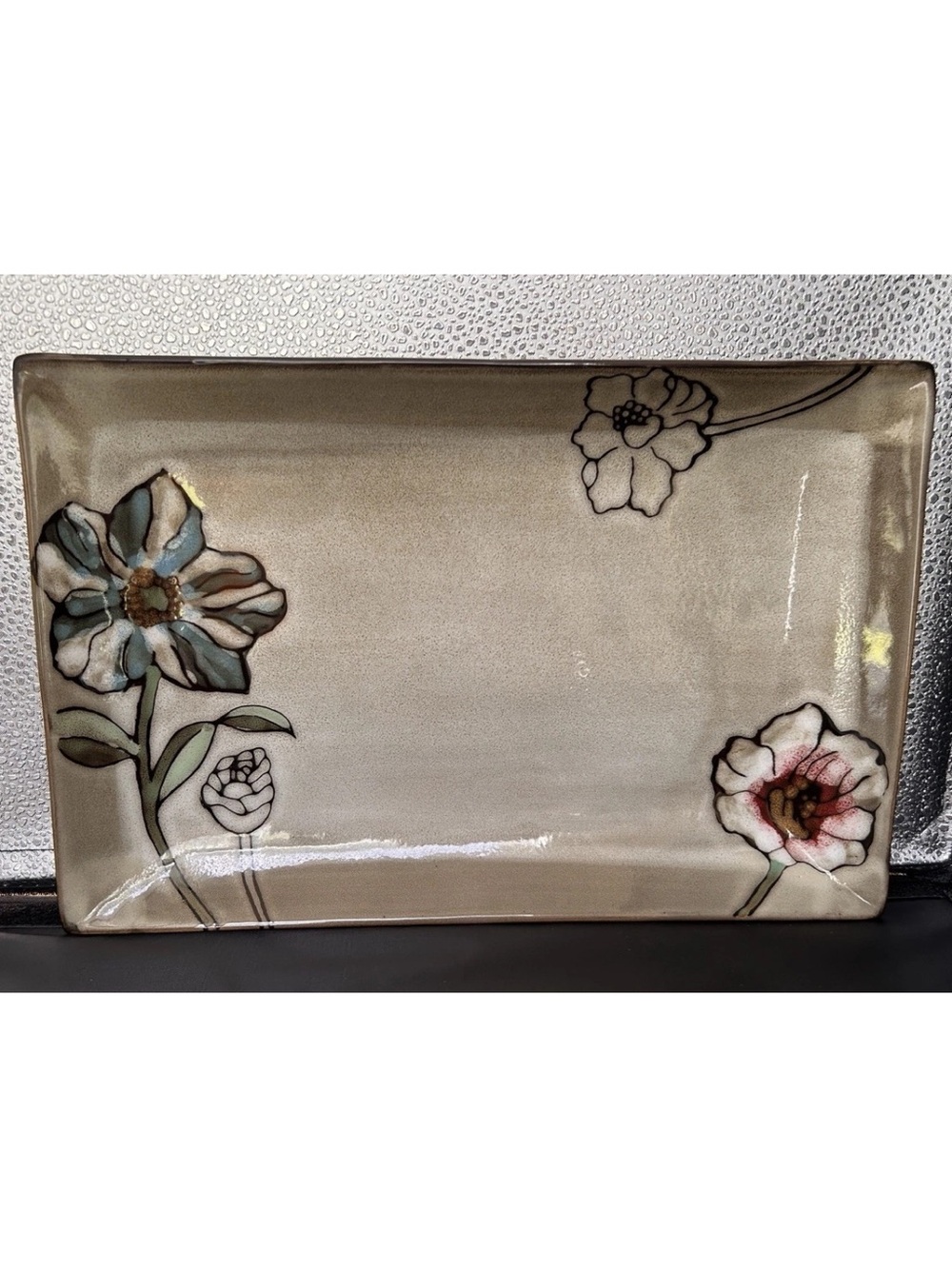 Pfaltzgraff HARKER Rectangular Serving Platter Floral Flowers Discontinued